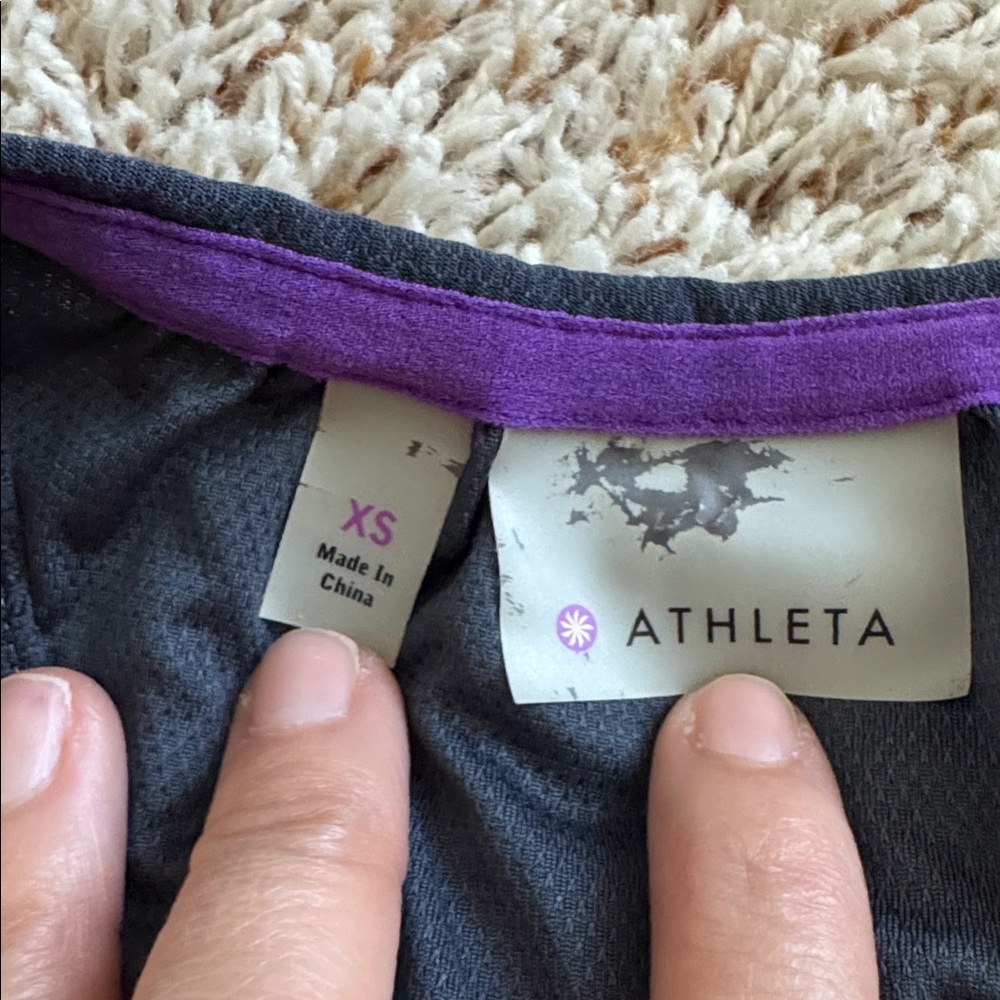 Athleta Gray and Purple Athletic Top - Picture 7 of 7